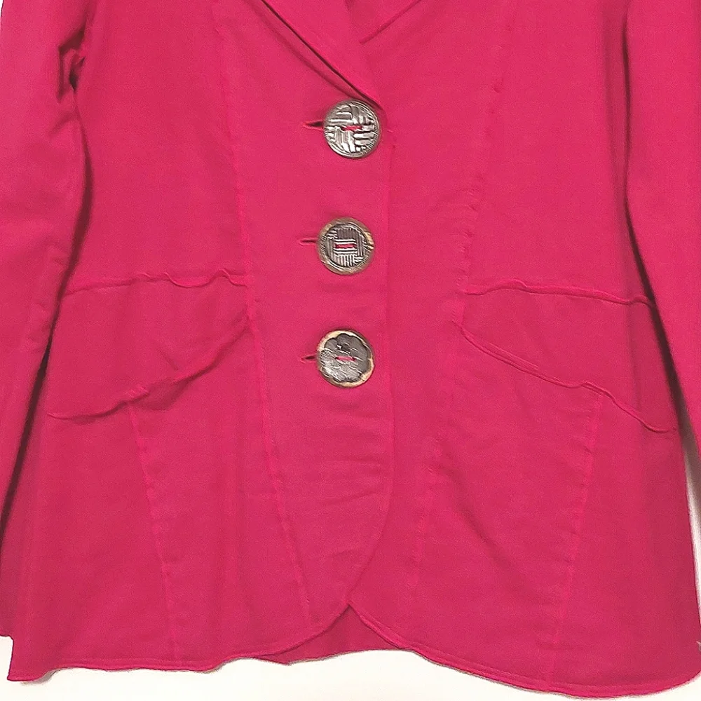 Neon Buddha Women's Pink Long Sleeved Button Front Jacket EUC Size XS - Picture 5 of 15